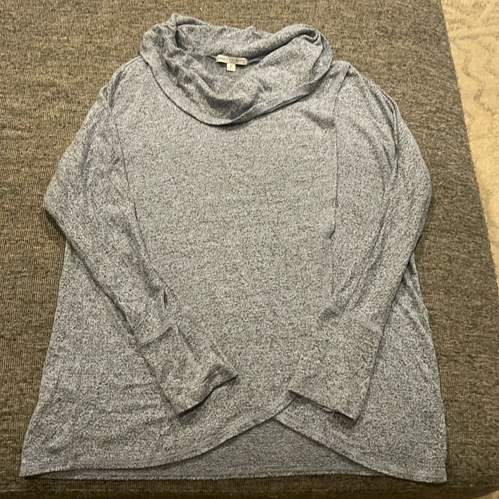 Blue loose turtleneck sweater